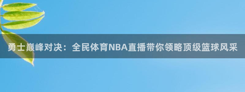 勇士巅峰对决：全民体育NBA直播带你领略顶级篮球风采